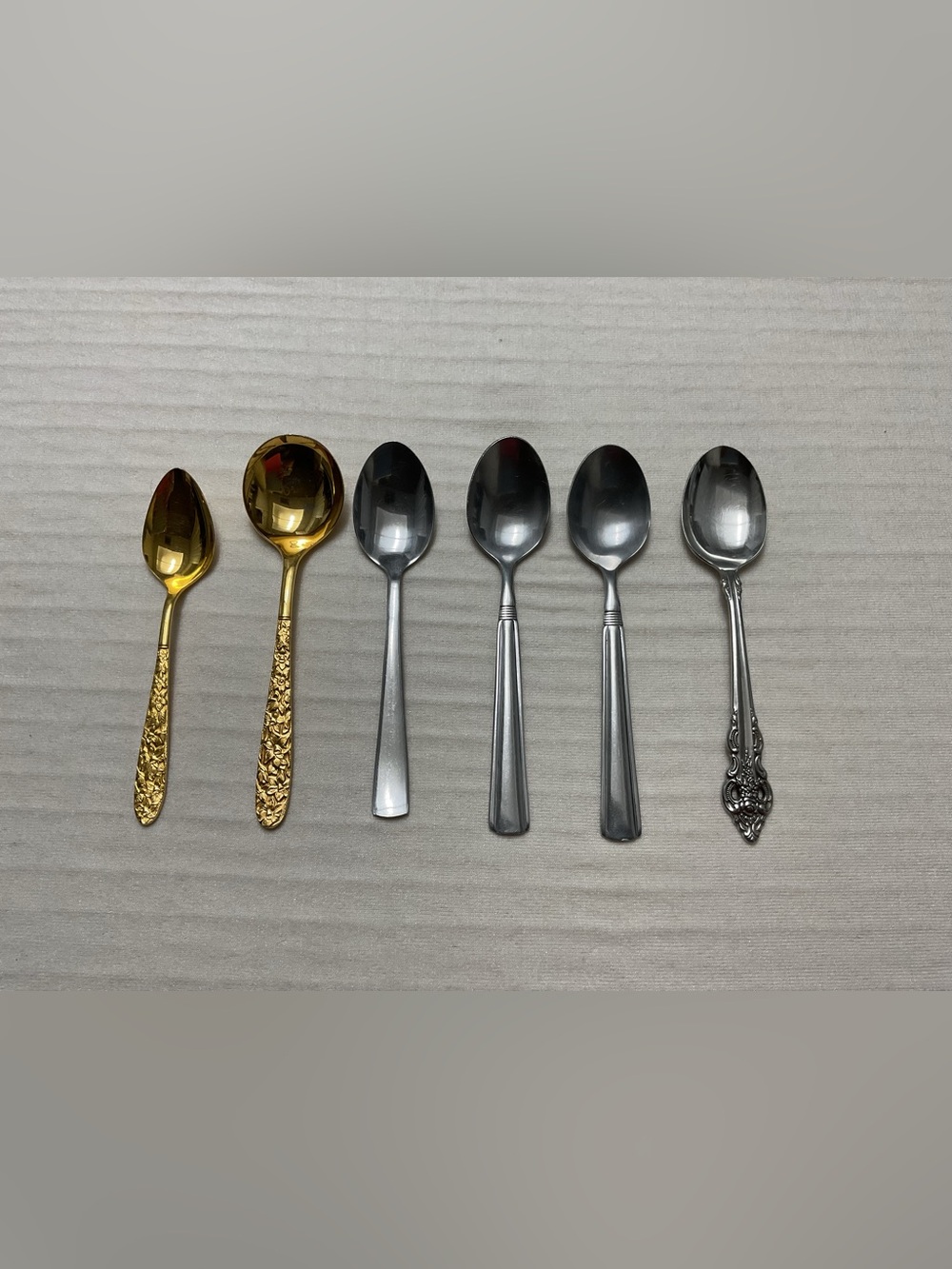 lot of 6 Gold & Silver Decorative Serving Spoon Set Home Dining assorted brands